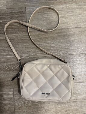 Nine West Beige Quilted Crossbody Bag